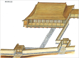 推定地蔵院跡推定復元図（原画：吉岡泰英）